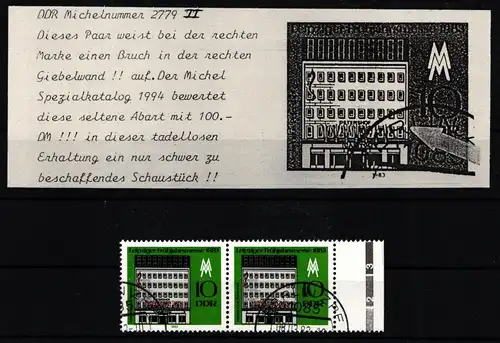 DDR 2779 II gestempelt Plattenfehler #JY033