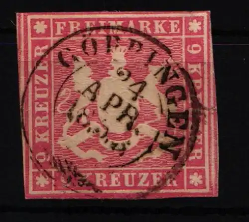 Württemberg 9a gestempelt geprüft Irtenkauf BPP #JX050