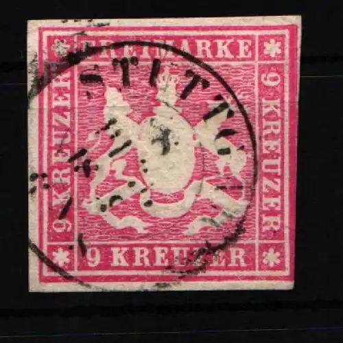 Württemberg 14a gestempelt geprüft Irtenkauf BPP #JX054