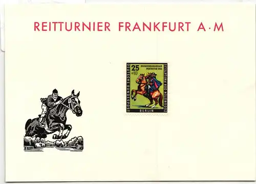 Berlin 158 auf Ausstellungskarte Reitturnier Frankfurt #JX066