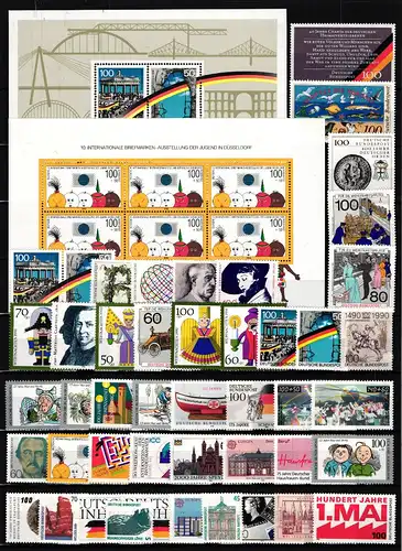 BRD Jahrgang 1990 jede MiNr 1x postfrisch #BRD XX 1990