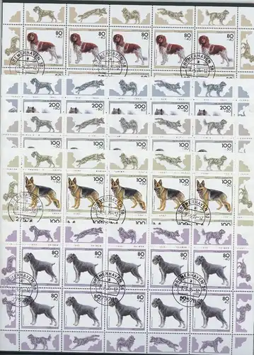 Bund Zehnerbogen 1797-1805 gestempelt Hunde #JW861