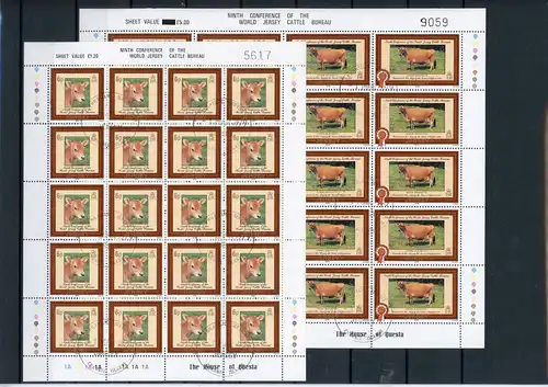 Jersey Kleinbogen 196-197 gestempelt Kühe #JW886