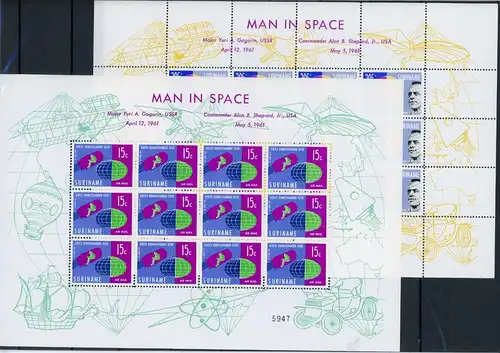 Surinam Kleinbogen 406-407 postfrisch Weltraum #JW882