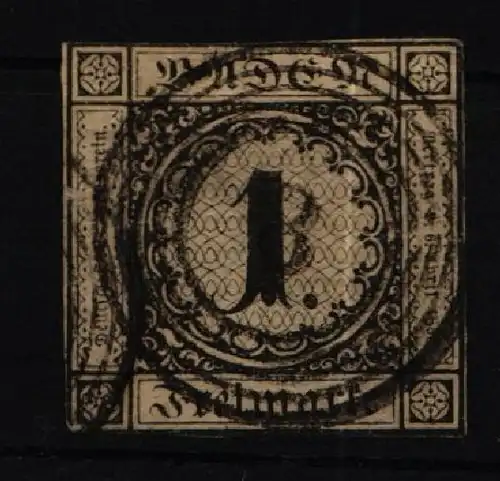 Baden 1a gestempelt Befund Flemming BPP #JN623