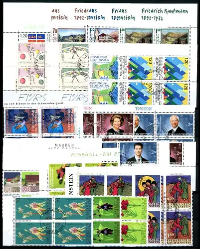 Liechtenstein Jahrgang 2002 1283-1309 gestempelt 4er Blöcke #JW940