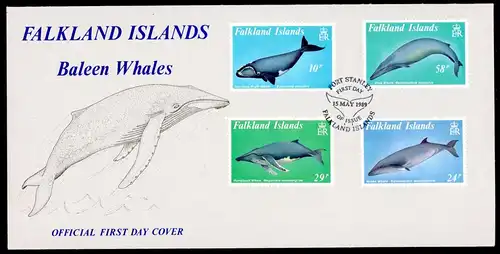 Falkland Inseln 503-506 Wale Ersttagesbrief/FDC #JW922