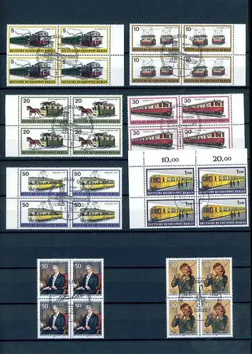 Berlin Lot 4er Blöcke mit zentrischem Ersttagssonderstempel #JW960
