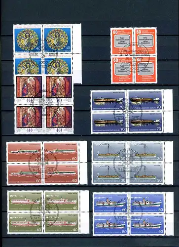 Berlin Lot 4er Blöcke mit zentrischem Ersttagssonderstempel #JW968