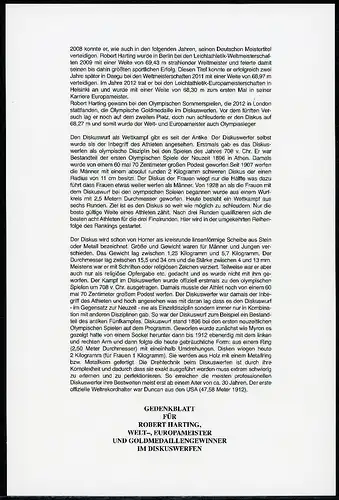 Bund Autogrammbeleg Robert Harting 2730 Ersttagssonderstempel #JW957