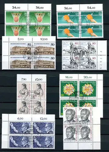 Berlin Lot 4er Blöcke mit zentrischem Ersttagssonderstempel #JW971