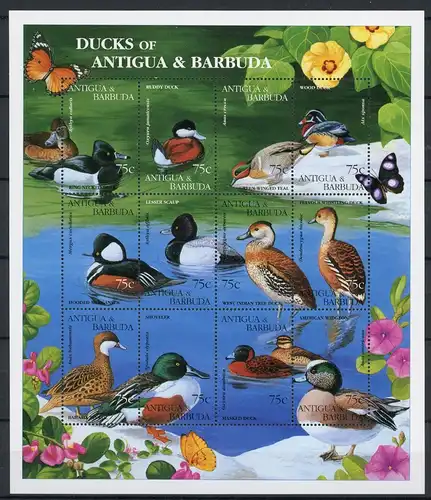 Antigua + Barbuda ZD Bogen mit 2184-2195 postfrisch Enten, Vögel #JW932