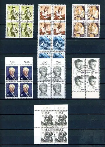 Berlin Lot 4er Blöcke mit zentrischen Ersttagssonderstempel #JW958
