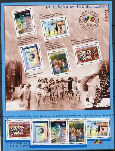 Frankreich 5er Streifen + KB mit 3491-3495 postfrisch Wissenschaft #JY405