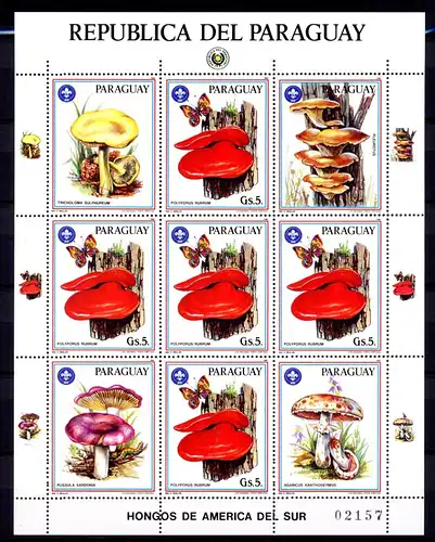 Paraguay KB mit 3956 postfrisch Pilze #JY472