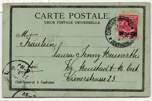 Deutsche Auslandspostämter Türkei 7 auf Postkarte als Einzelfrankatur #JX210