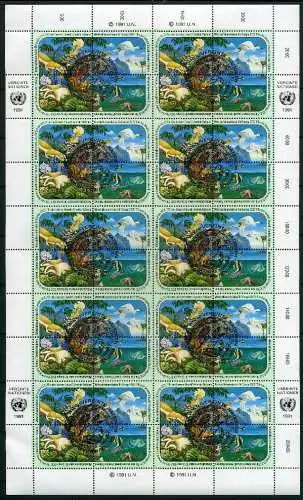 UNO Wien ZD-Bogen 110-113 Umweltschutz Ersttagssonderstempel #JZ059