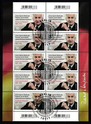 BRD Bund 3539 gestempelt als Kleinbogen #JY924