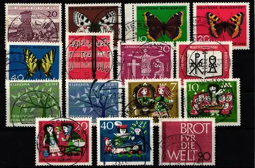 BRD Bund Jahrgang 1962 mit 375-389 gestempelt #BRD-O-1962