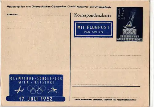 Österreich verschiedene Briefe Stempel + Motiv Olympische Spiele 1952 #JZ897