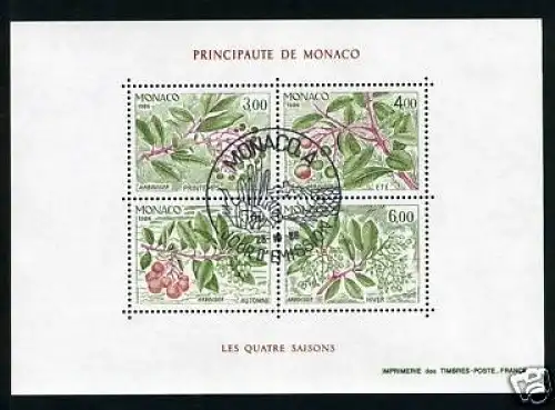 Monaco Block 34 Ersttagsstempel Pflanzen #JS330