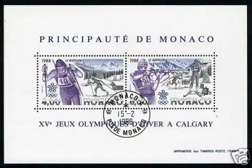Monaco Block 38 Ersttagsstempel Olympiade #JS332