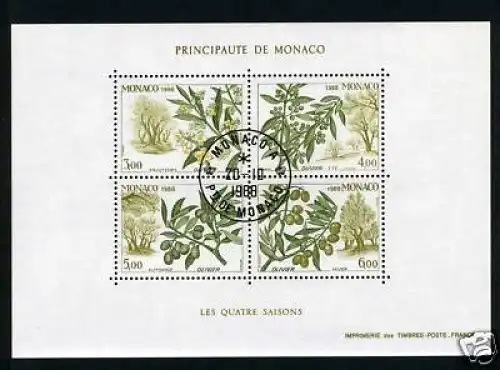 Monaco Block 41 gestempelt Ersttagsstempel Pflanzen #JS341