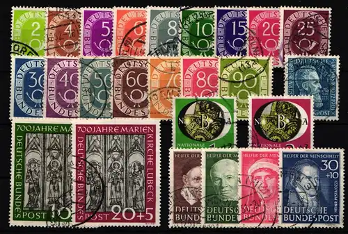 BRD Bund Jahrgang 1951 mit 123-147 gestempelt #BRD-O-1951