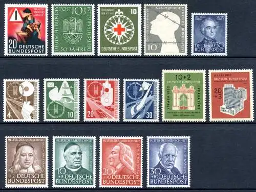 BRD Bund Jahrgang 1953 jede MiNr 1x postfrisch Hauptwerte geprüft #BRD-GP-1953