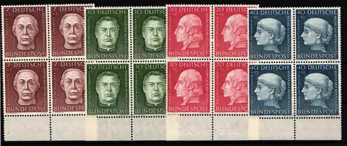 Bund 200-203 postfrisch als 4er Blöcke Unterrand #IG724