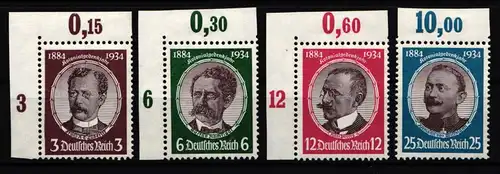 Deutsches Reich 540-543 postfrisch Marken postfrisch, Falz auf Rändern #JZ956