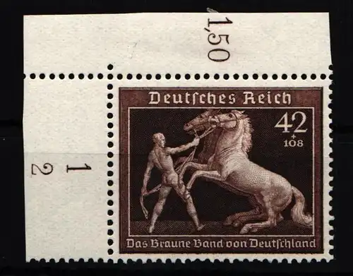 Deutsches Reich 699 BE postfrisch Bogenecke ol Formnummer, Rand mit Falz #JZ975