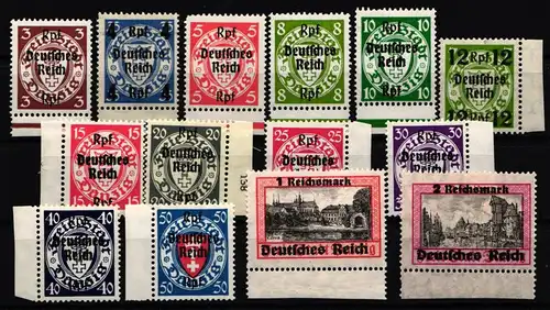 Deutsches Reich 716-729 postfrisch Rand mit Falz #JZ977