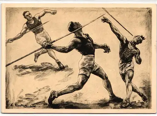 Deutsches Reich auf Postkarte Olympia Werbe-Postkarte #JX321