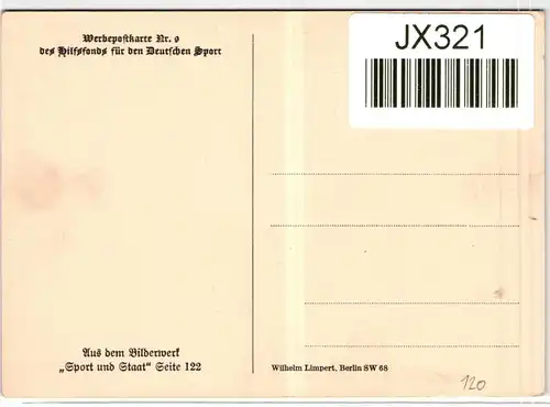 Deutsches Reich auf Postkarte Olympia Werbe-Postkarte #JX321