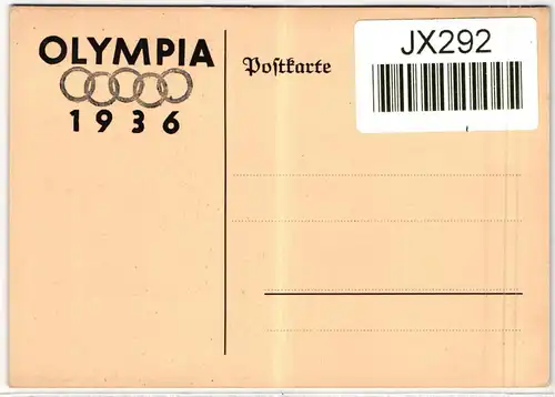 Deutsches Reich auf Postkarte Werbe Postkarte Sommer-Olympiade #JX292