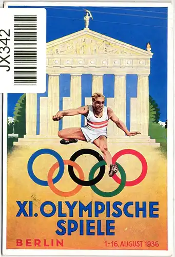 Deutsches Reich 609 auf Postkarte Sommer Olympiade #JX342