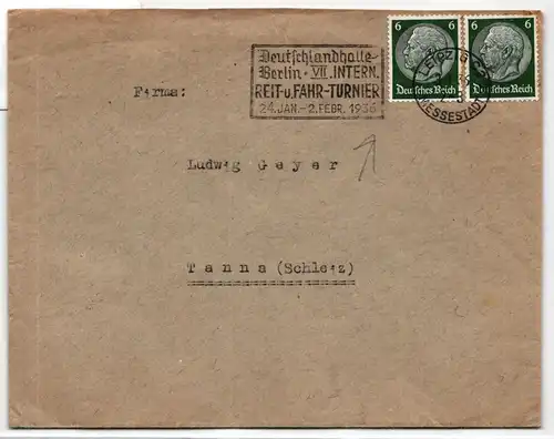 Deutsches Reich 513, 516 auf Brief Reit und Fahrtunier #JX355
