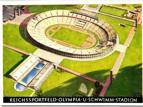 Deutsches Reich auf Postkarte Sommer Olympiade #JX386