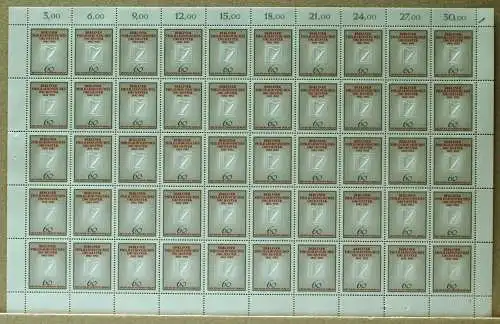 Berlin 50er Bogen 666 postfrisch Formnummer 1 #KB261