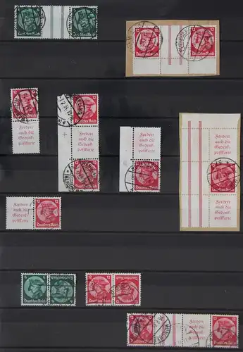 Deutsches Reich alle Zusammendrucke aus MH 32 gestempelt Fridericus 1933 #JQ753