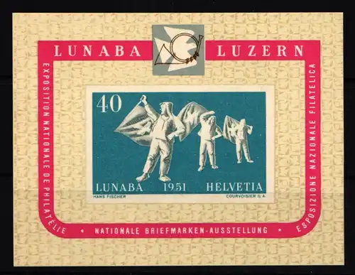 Schweiz Block 14 postfrisch handschriftl. Bleistiftsignatur Alberto Diena #JQ797