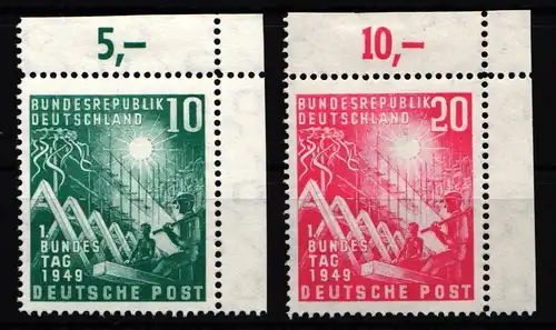 BRD Bund 111-112 postfrisch Falz am Oberrand #KB045