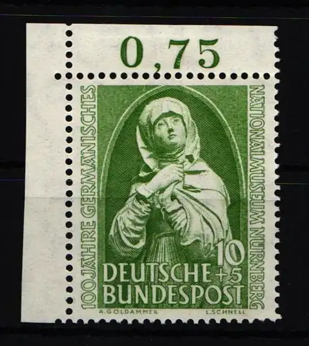 BRD Bund 151 postfrisch Falz am Oberrand #KB053