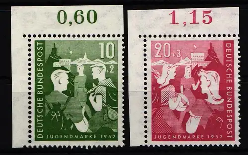 BRD Bund 153-154 postfrisch Falz am Oberrand #KB056