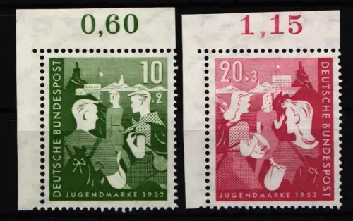 BRD Bund 153-154 postfrisch Falz am Oberrand #KB056
