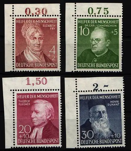 BRD Bund 156-159 postfrisch Falz am Oberrand #KB057