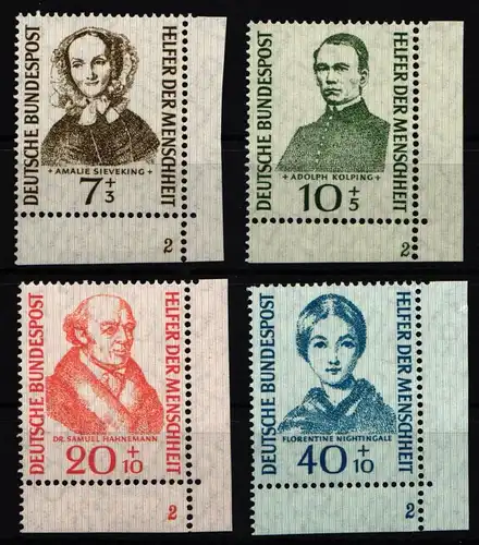 BRD Bund 222-225 postfrisch Formnummer, Falz am Unterrand #KB069