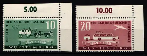 Französische Zone Württemberg 49-50 postfrisch Rand mit Falz #KB152