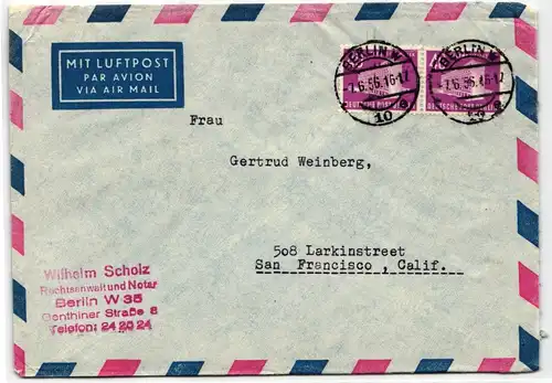 Berlin 122 auf Postkarte waagerechtes Paar #JX589